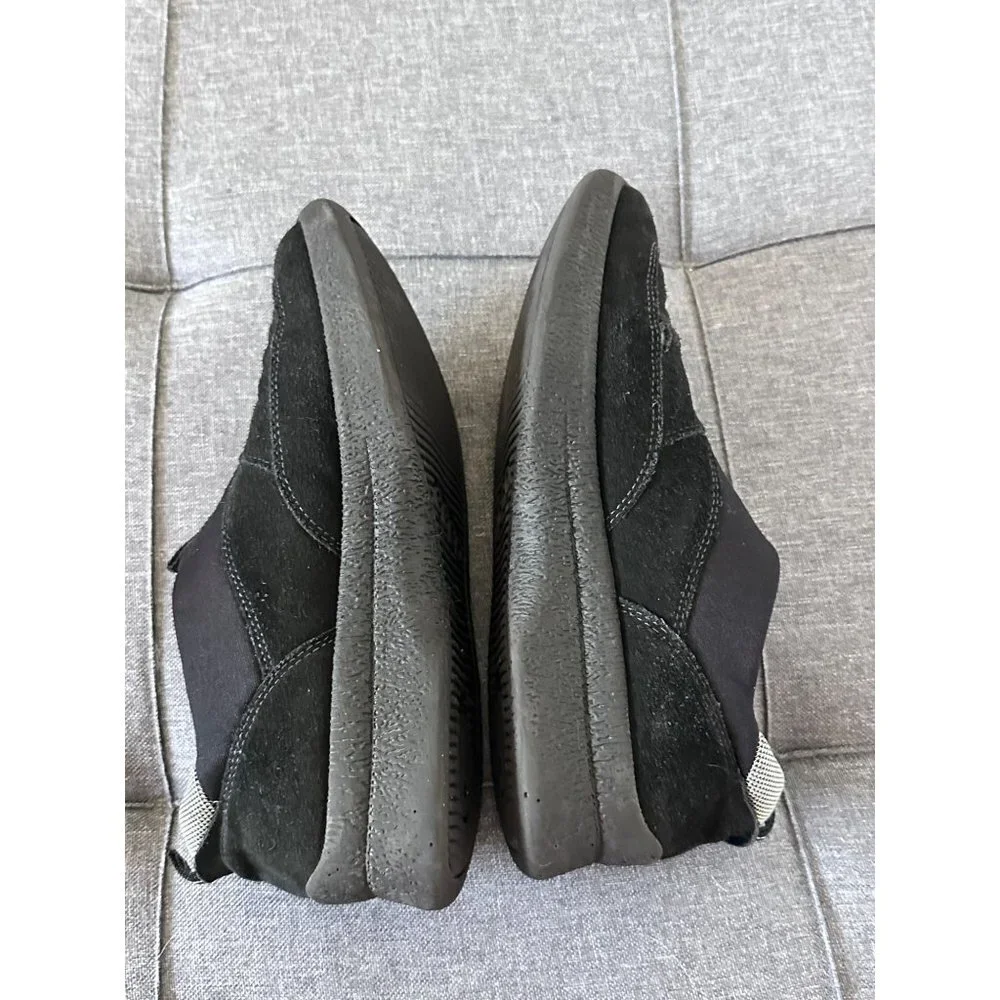 Ecco Womens Loafer Slip‎ On Black Suede Leather Shoe Size 7.5 US, 38 EU
